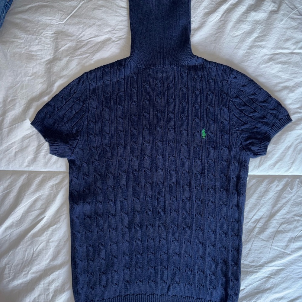Polo by Ralph Lauren Dark Blue Cable Knit Turtleneck Sweater